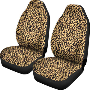 Light Colored Leopard Print Car Seat Covers Set