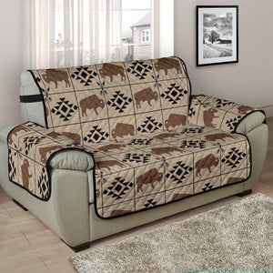 Tan With Bison Tribal Pattern Furniture Slipcovers