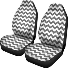 Load image into Gallery viewer, Gray and White Chevron Car Seat Covers Set
