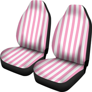 Pink White Striped Car Seat Covers Set