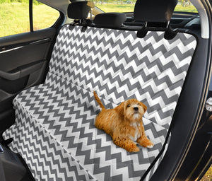 Gray and White Chevron Back Bench Seat Cover Protector For Pets