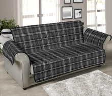 Load image into Gallery viewer, Gray, Black and White Plaid Couch Protector Slipcover For 70&quot; Seat Width Sofas
