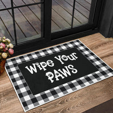 Load image into Gallery viewer, Wipe Your Paws Buffalo Plaid Doormat Non Slip Indoor Outdoor Use
