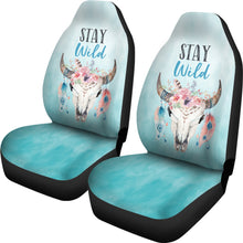 Load image into Gallery viewer, Turquoise Stay Wild Boho Skull Car Seat Covers
