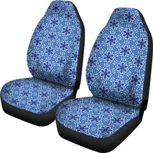 Load image into Gallery viewer, Blue Boho Flowers Shibori Dye Car Seat Covers
