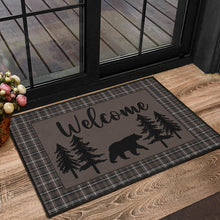 Load image into Gallery viewer, Bear With Pine Trees Welcome Mat Door Mat
