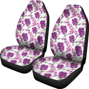 White With Pink and Purple Orchids Car Seat Covers