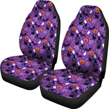 Load image into Gallery viewer, Purple Halloween Pattern Car Seat Covers Set
