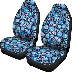 Blue Flower Pattern Car Seat Covers