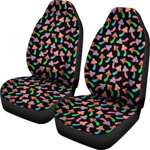 Bright Colorful Mushroom Pattern Car Seat Covers Set