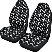 Load image into Gallery viewer, Lightning Bolts Pattern Black and White Car Seat Covers

