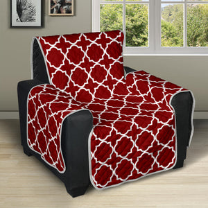 Dark Red and White Quatrefoil Pattern Furniture Slipcover Protectors
