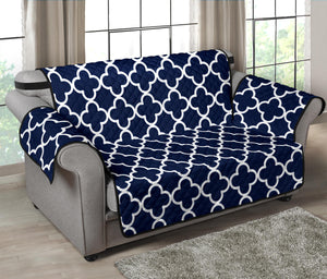 Navy and White Quatrefoil Pattern Furniture Slipcovers