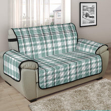 Load image into Gallery viewer, Mint, White and Black Plaid Tartan Furniture Slipcovers
