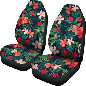 Red and Coral Tropical Flower Car Seat Covers Set of 2 Universal Fit