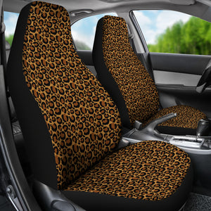Classic Leopard Skin Car Seat Covers Animal Print Seat Protectors Set of 2
