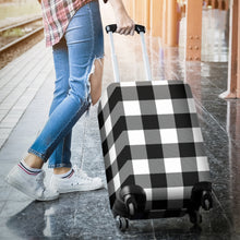 Load image into Gallery viewer, Black and White Buffalo Plaid Luggage Cover Suitcase Protector
