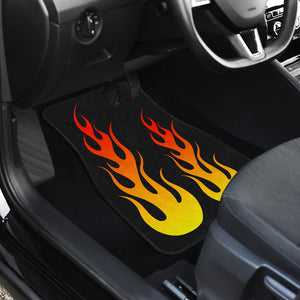 Flames on Car Floor Mats Set of 4 Front and Back