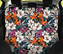 Load image into Gallery viewer, Tropical Flowers In White, Orange and Pink Back Seat Cover
