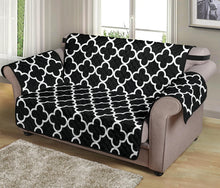 Load image into Gallery viewer, Black and White Quatrefoil Pattern Furniture Slipcover Protectors
