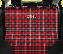 Load image into Gallery viewer, Cooper Custom Back Seat Cover For Pets Red, Black, White Plaid Tartan
