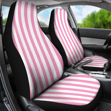 Load image into Gallery viewer, Pink White Striped Car Seat Covers Set
