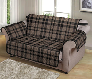 Brown and Black Plaid Furniture Slipcover Protectors