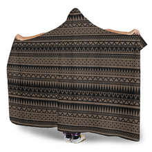 Load image into Gallery viewer, Stone Brown With Tribal Pattern Hooded Blanket Ethnic Aztec Design
