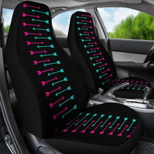 Load image into Gallery viewer, Black With Pink and Teal Arrows Car Seat Covers

