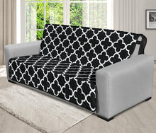 Load image into Gallery viewer, Black and White Quatrefoil Pattern Furniture Slipcover Protectors
