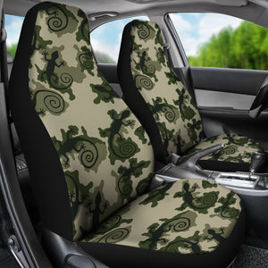 Gecko Camouflage Car Seat Covers Green and Black Camo