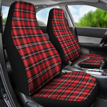 Load image into Gallery viewer, Red, Black and White Plaid Car Seat Covers Universal Fit
