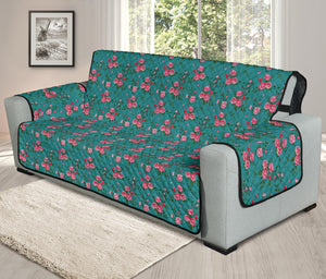 Teal With Pink Roses Shabby Chic Sofa Cover Protector