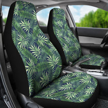 Load image into Gallery viewer, Green and Blue Tropical Island Leaf Pattern Hawaiian Car Seat Covers
