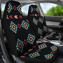 Load image into Gallery viewer, Black, Red and Turquoise Native Navajo Inspired Tribal Pattern Car Seat Covers
