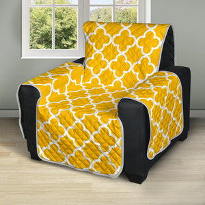 Golden Yellow and White Quatrefoil Furniture Slipcover Protectors