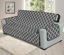 Load image into Gallery viewer, Dark Gray and White Quatrefoil Furniture Slipcover Protectors
