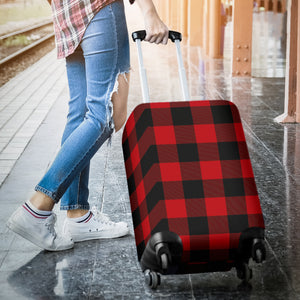 Red and Black Buffalo Plaid Luggage Cover Suitcase Protector