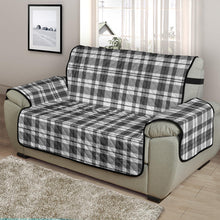 Load image into Gallery viewer, Gray and white Plaid Chair and a Half
