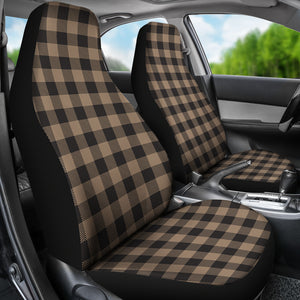 Brown and Black Buffalo Plaid Car Seat Covers