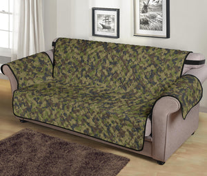 Camo Couch Protector green, Brown and Gray Camouflage Slip Cover 70" Seat Width