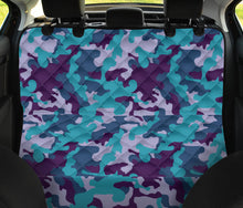 Load image into Gallery viewer, Purple and Teal Camouflage Pattern Back Seat Cover Camo Bench Seat Protector For Pets
