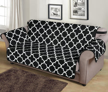 Load image into Gallery viewer, Black and White Quatrefoil Pattern Furniture Slipcover Protectors
