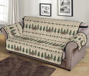 Tan With Bears, Pine Trees and Acorns Furniture Slipcover Protectors Rustic Pattern