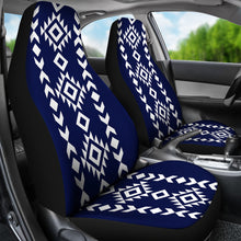 Load image into Gallery viewer, Navy and White Tribal Ethnic Pattern Car Seat Covers Set
