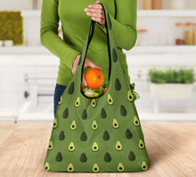 Load image into Gallery viewer, Avocado Pattern Reusable Grocery Shopping Bags Pack of 3
