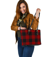 Load image into Gallery viewer, Large Buffalo Plaid Pattern Tote Bags
