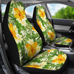 Green Yellow and Orange Tropical Flower Car Seat Covers
