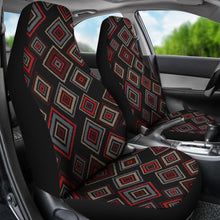 Load image into Gallery viewer, Red, Black, Gray Geometric Diamond Retro Ethnic Pattern Car Seat Covers

