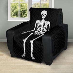 Skeleton Recliner Cover Black and White Slip Cover Protector